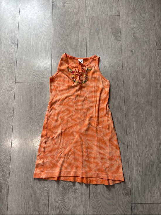Old Navy Tops - Old Navy Orange Tie-Dye Tank Dress with Embroidered Neckline